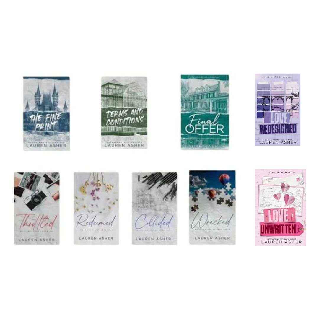 Lauren Asher Books combo (9 books, Love Redesigned + Love unwritten + Dreamland Billionaire + Dirty Air Series)